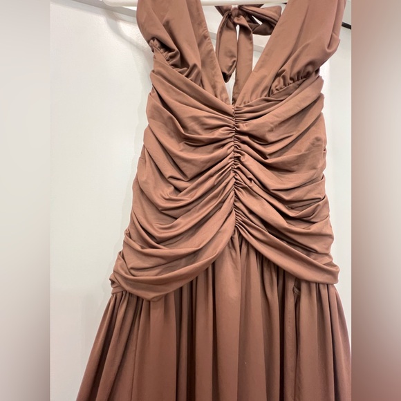 Babyboo Brown Halter Melania Maxi Dress - Picture 4 of 6